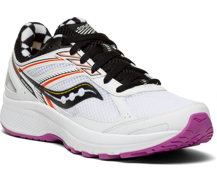 Saucony Cohesion 14 Women's Running Shoes White / Black | Canada 097LISH